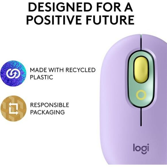 Wireless Bluetooth Mouse Silent Click Compact Mint Green Emoji Button for Laptop - Picture 5 of 7